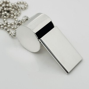 Tiffany & Co Coach Sport Whistle on 34" Bead Dog Chain in Sterling Silver