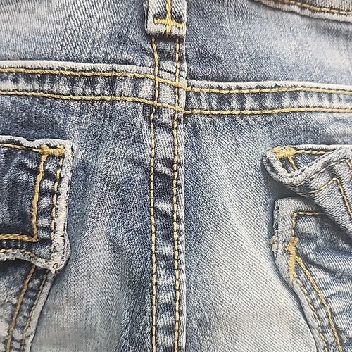 Vigoss Chelsea Bootcut Distressed Jeans Women's Size 0 Thick Stitch 28x33 - Picture 10 of 10