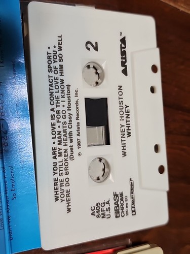Whitney Houston Cassette Lot 2 1985 & 1987 ARTISTA Whitney & Whitney Houston Vtg - Imagen 12 de 14