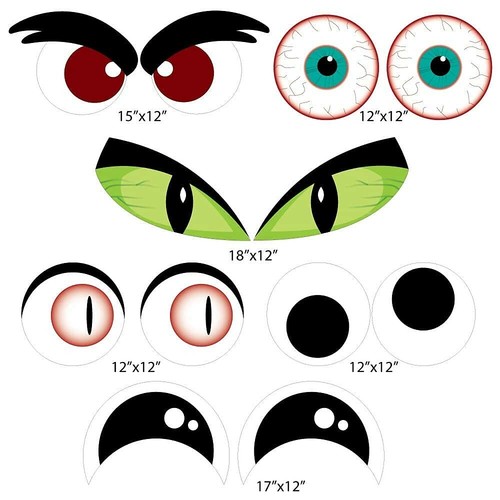  Gruselige Augen Halloween Garten Deko ideal für Büsche 12 Stück inklusive Pfähle - Bild 2 von 7