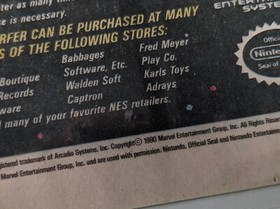 Silver Surfer NES 2 Pack Laminated Ad Hi-Score Contest Vintage 1990 Game Advert