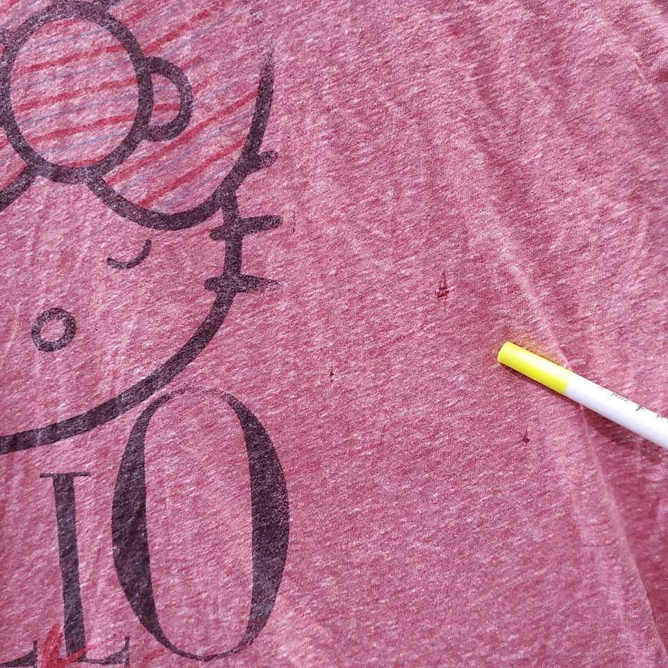 Camiseta de mujer Hello Kitty grande rosa con logotipo gráfico de cutie manga corta LEER Foto 3 de 4