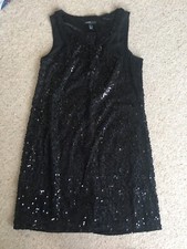 Womens Black Sequin Dress By Mango Size M