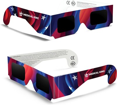 Solar Eclipse Glasses 2 pack   CE and ISO Certified 2024 American Design