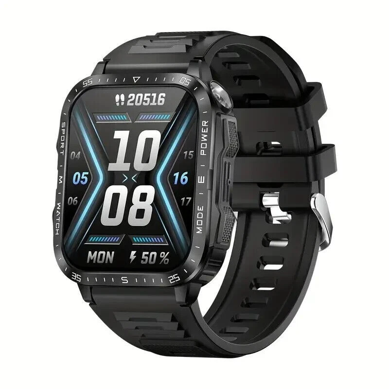Military Smart Watch Waterproof 1.96" AMOLED Screen Make/Receive Calls Fitness