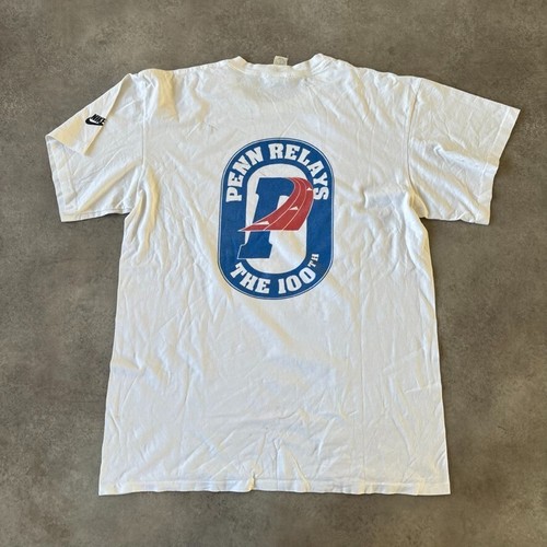 Nike Penn Relays T-Shirt Mens 2XL Vintage Pennsylvania Swoosh 90s Tee White - 第 2/12 張圖片