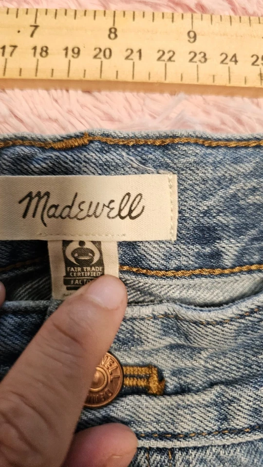 Pantalones cortos de mezclilla Madewell para mujer azules calce relajado tiro bajo modernos talla 26 Foto 4 de 4