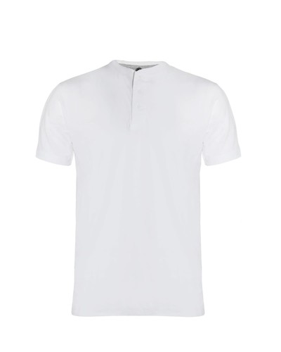 Mens Henley T-shirt Plain Short Sleeve Grandad Neck Top Casual Summer M- (2332) - Picture 10 of 11