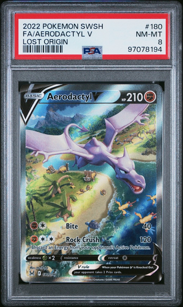 PSA 8 Aerodactyl V Lost Origin #180 2022 Pokemon Lost Origin