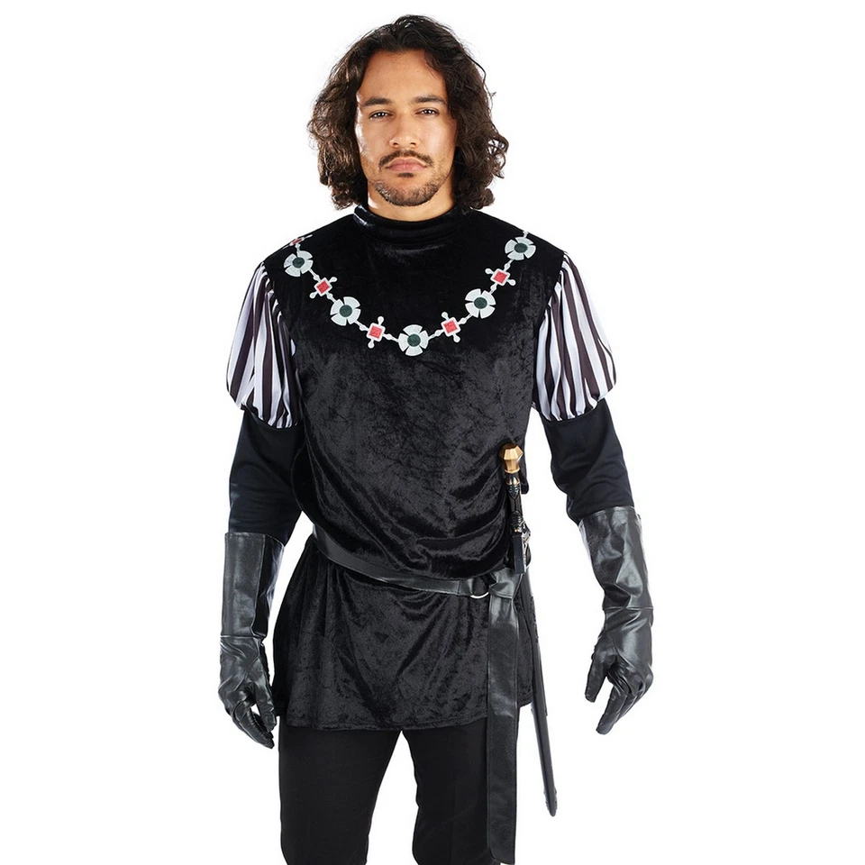Fantasia masculina xerife de Nottingham M - XL medieval cavaleiro senhor roupa Halloween - Imagem 2 de 4