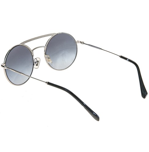 MIU MIU SOCIETE MU52VS CRYSTAL Bar Silver Blue Round Metal Runway Sonnenbrille 52V - Bild 6 von 10