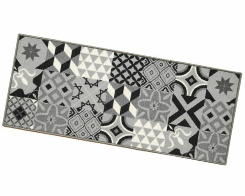 Tapis vintage/rétro gris en forme rectangle pour la maison