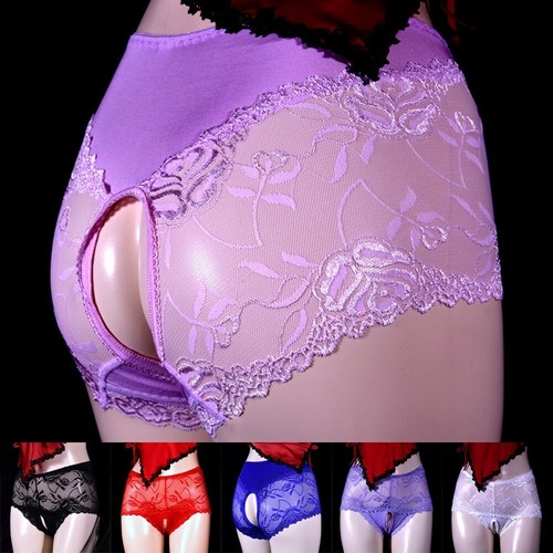 Calzoncillos florales lencería bragas tangas ropa interior encaje sin entrepierna moda - Imagen 7 de 18