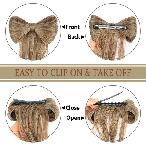 Barrette Hair Bun Clip Styling Ponytail Bowknot Hair Accessories for Women Girls - Picture 4 of 31