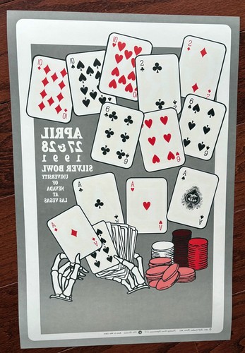 1991 GRATEFUL DEAD SANTANA DOPPELSEITIGES LAS VEGAS DEAL BILL GRAHAM KONZERT POSTER - Bild 2 von 2