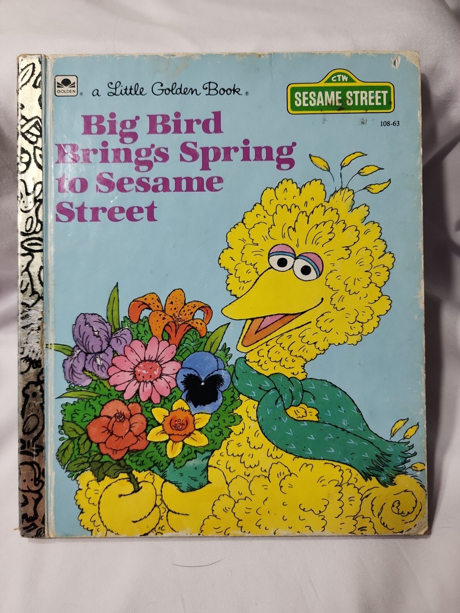 VTG Little Golden Book Sesame Street Big Bird Brings Spring