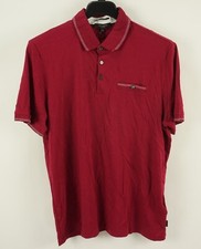 New Ted Baker Men's Size 5 XL Purple Birdseye Knit Stripe Tipped Polo Shirt