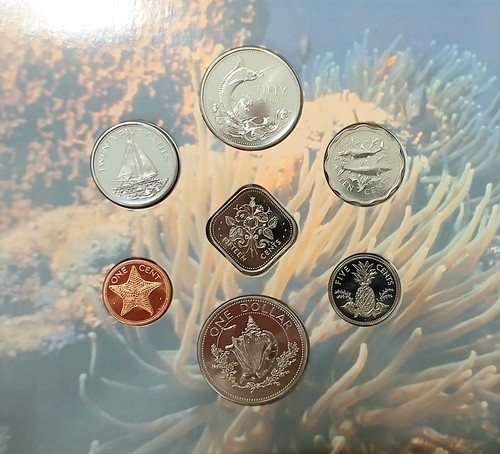 J1 Collectible! BAHAMAS 1992 7Pc UNCIRCULATED SET - GEM P/L - Govt Pkg Cent-$1 - Picture 2 of 5
