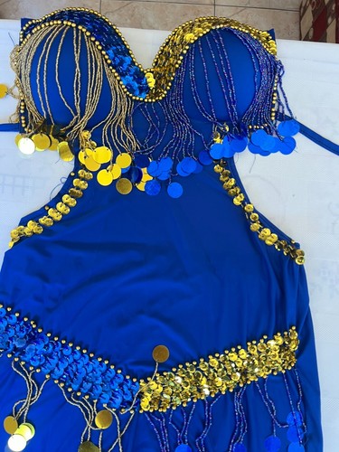 Egyptian Sexy belly dance costume, handmade beaded belly dance dress, بدلة رقص - Imagen 53 de 55
