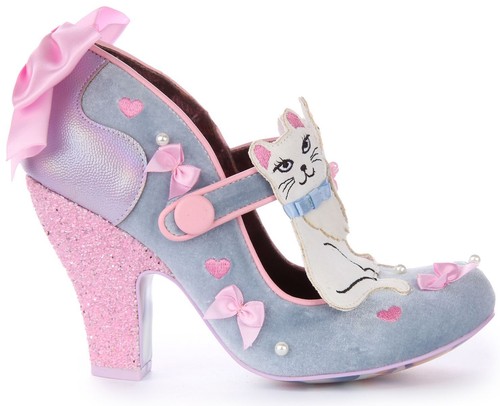 Irregular Choice Bow selbstgefällig kleine verwöhnte Kitty Damen-Absätze silber UK 3 - 8 - Bild 2 von 6