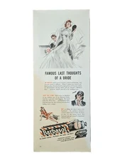 1942 Barbasol Shaving Cream Print Ad, Wedding Bride In Gown With Mirror WW2