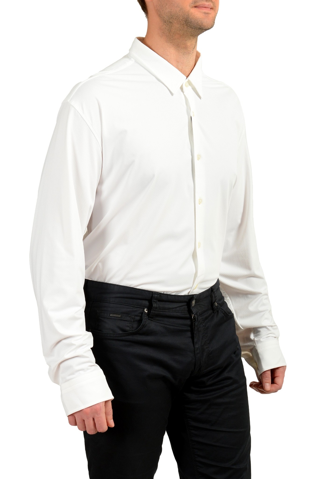 Hugo Boss Men's "Robbie_F_BT" Sharp Fit Geometric Print Shirt US 3XL IT 58