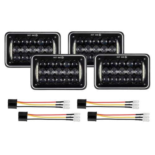 4PCS For Kenworth T400 T800 W900 4x6" inch LED Headlights DOT High Low Beam DRL - Picture 11 of 12