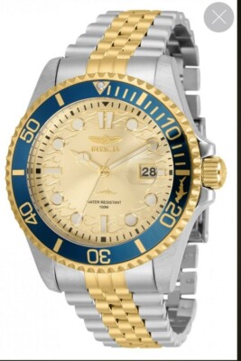 New Invicta 30617 Pro Diver Gold Dial tone Jubilee Bracelet 43mm Watch  UK