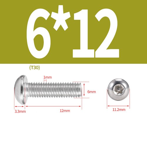 TORX BUTTON HEAD SECURITY BOLTS, ANTI VANDAL SCREWS M3 M4 M5 M6 M8 M10 STAINLESS - Picture 46 of 80