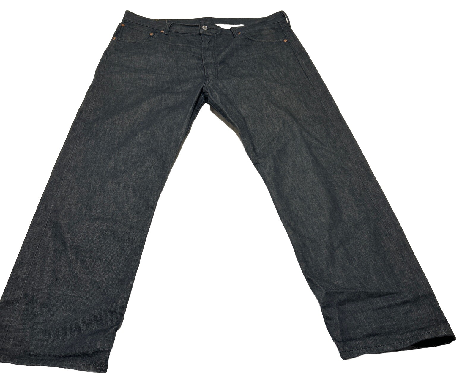 Levis 501 Jeans Mens 38x30 Gray Grey Dark Regular Fit Straight Leg Denim Pants