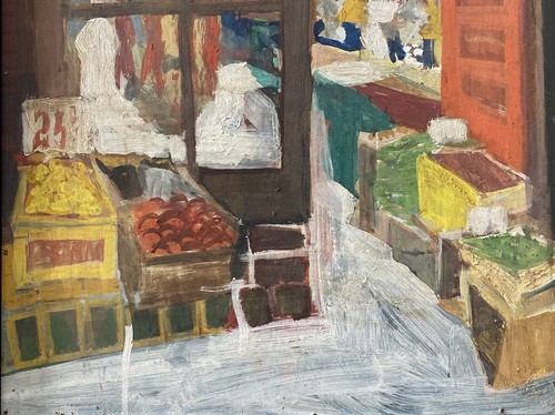 🔥 Vintage Modern Social Realism Urban Cityscape Oil Painting DIMONDSTEIN 1950s - Picture 15 of 24