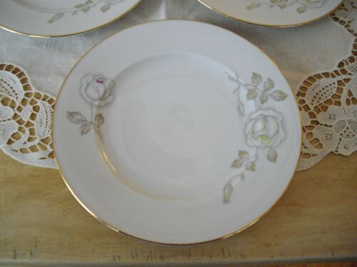 Johann Haviland Bavaria Germany TWILIGHT ROSE Gray Roses 6" Plates ~ Set of 3 ~ - Picture 2 of 4