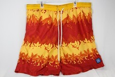 Chaps Ralph Lauren Floral Red Orange Yellow Swim Trunks With Liner Size XL