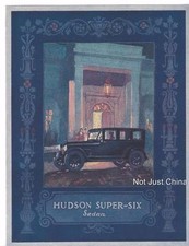 Vintage Hudson 1924 - The Hudson Super-six Sedan Colored Brochure Or Pamphlet