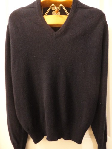 Alan Paine Vintage marineblau Kaschmir Pullover mit V-Ausschnitt Made in England 44 - Bild 3 von 20