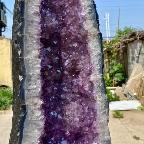 63.9LB Natural Amethyst Geode Quartz Crystal Cluster Cathedral Energy healing - 第 16/22 張圖片