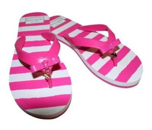 striped kate spade flip flops