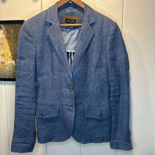 MASSIMO DUTTI Men’s Blue Soft Jacket Size 40 Cotton Blend Nice - Foto 1 di 13