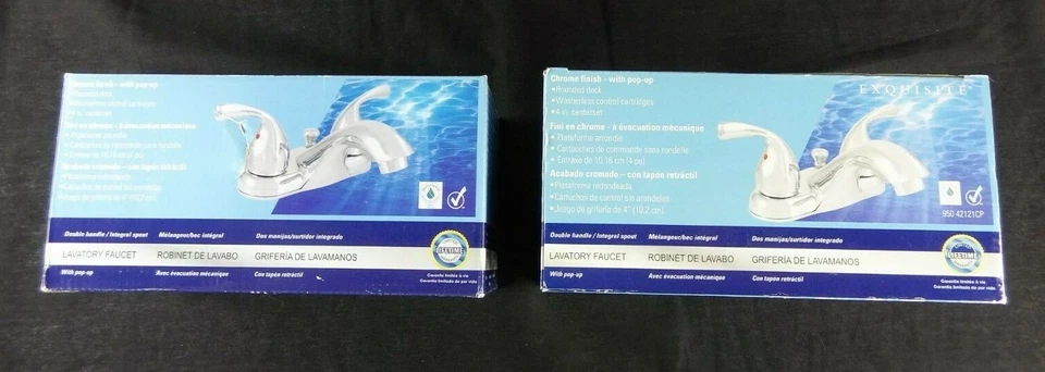 LDR Ind. Exquisito Grifo de Lavabo Acabado Cromo con Pop Up Cromo Paquete de 2 Foto 2 de 2