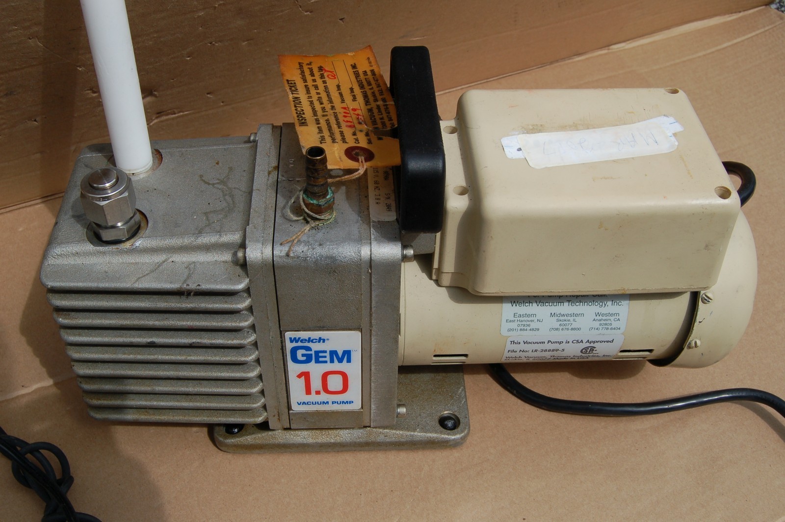 WELCH GEM 1.0 DIRECTDRIVE ROTARY VANE VACUUM PUMP 31LPM, oil 1/4 HP eBay