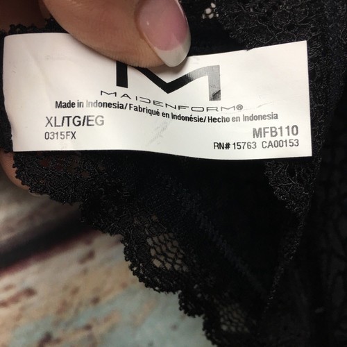 Maidenform SEXY Black Garter Belt XLARGE NWT $32 - Picture 4 of 5