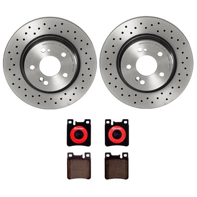 Brembo Rear Brake Kit Disc Rotors Ceramic Pads For MB R129 SL Class Silver Arrow