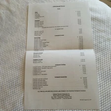 1998 Litespeed Retail Pricelist 1 Page 2 Sides Mountain Road Components Clothing