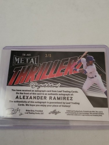 2022 Leaf Metal Alexander Ramirez Thrillerz Black Autograph #3/5 - Picture 2 of 2