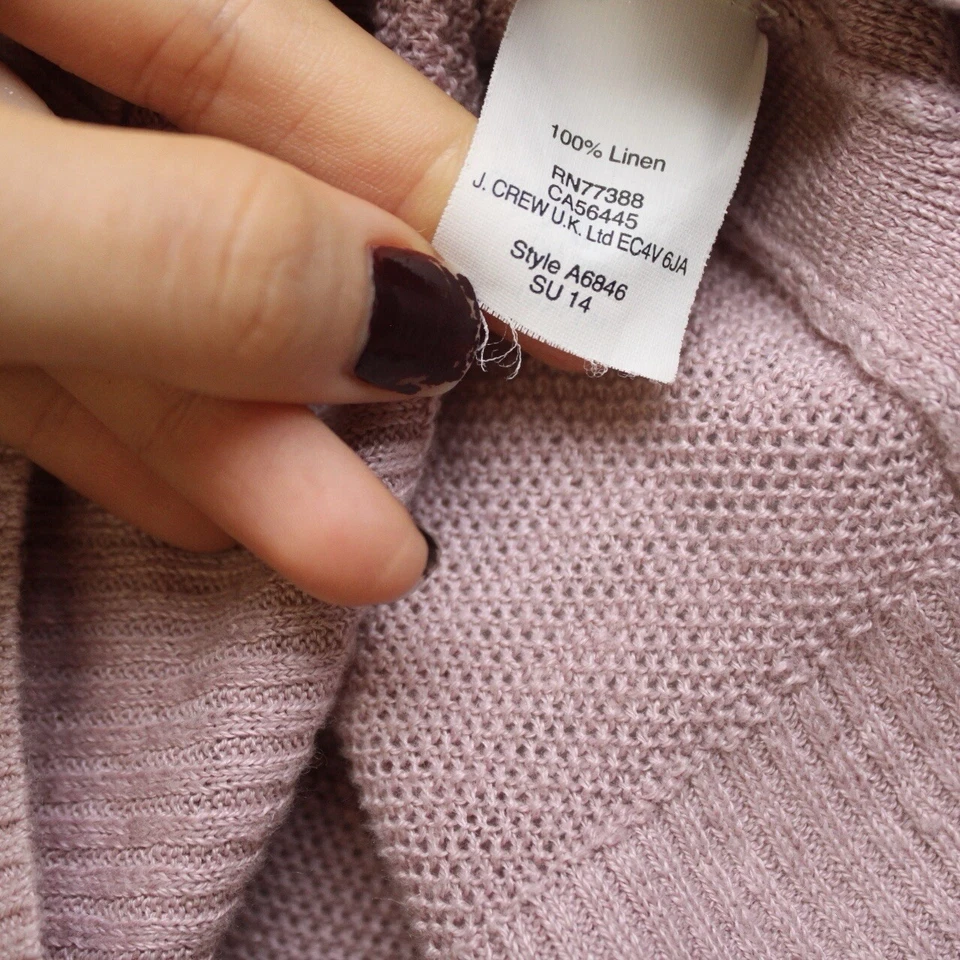 Suéter Cárdigan Tejido de Lino Puro Madewell Talla XS Rosa Botón Cuello en V Top Cottage Foto 4 de 4