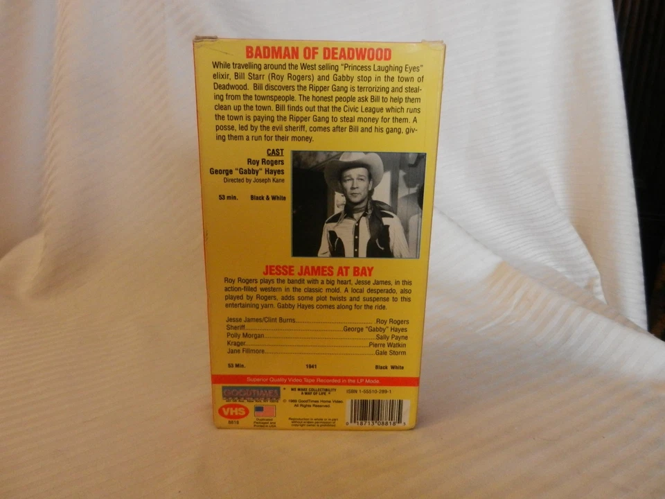 Roy Rogers Double Feature Badman of Deadwood, Jesse James At Bay VHS Tape - Image 2 of 3