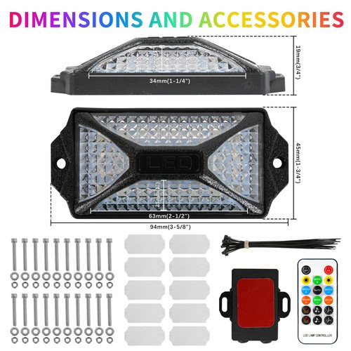 10X RGB LED Luz de Roca Señal Freno Debajo de la Cuerpo Brillo Lámpara de Neón para Can Am Defender - Imagen 3 de 15