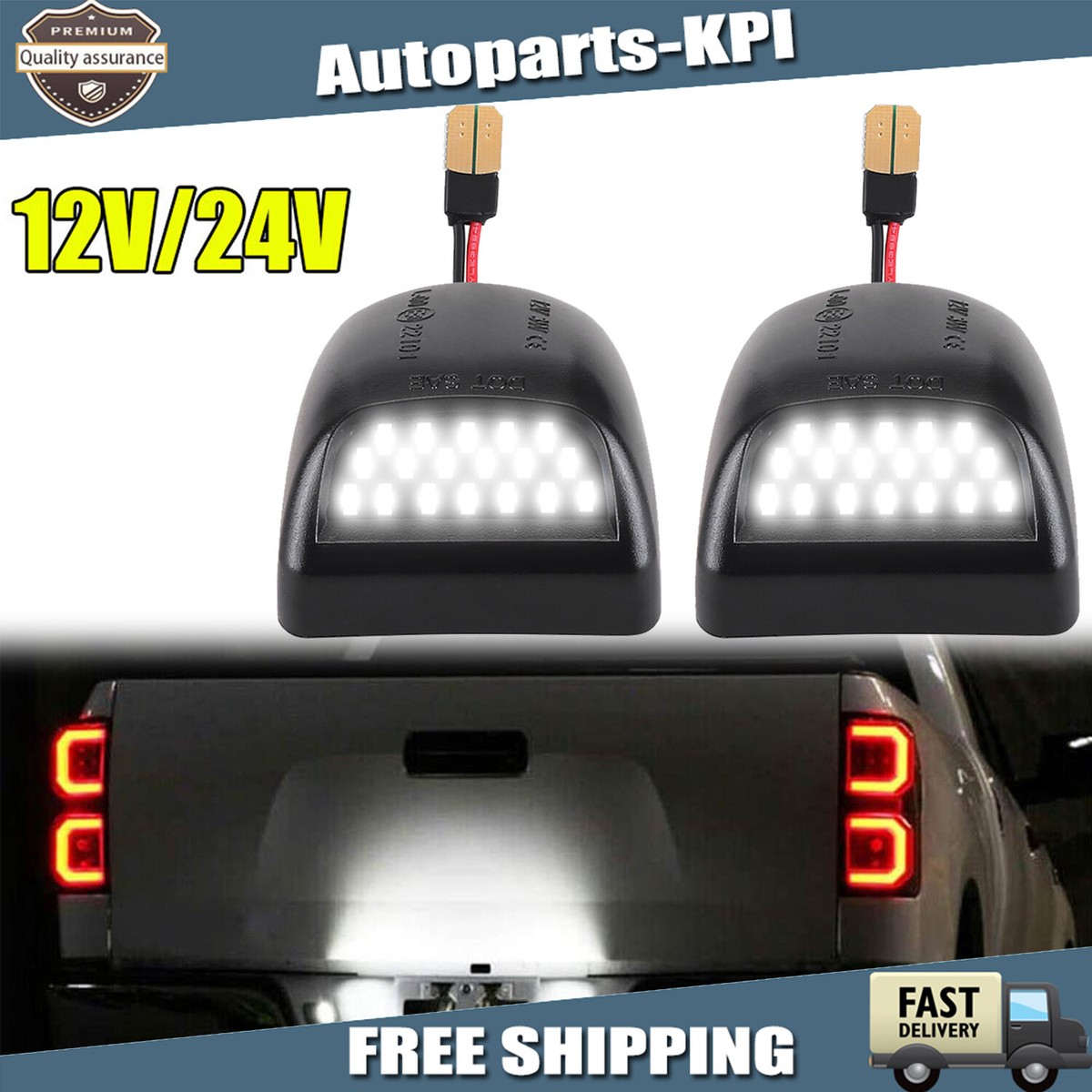 2 PCS LED License Plate Light Assembly For Chevy Silverado GMC