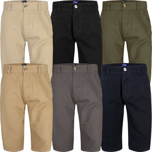 Mens Chino Summer Shorts Knee Length Long 3/4 Casual Bottom Cotton Pant Branded  - Picture 1 of 18