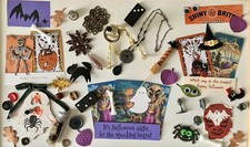 Junk Drawer Trinkets Jewelry Craft Supplies Assemblage Journal Spooky Vintage